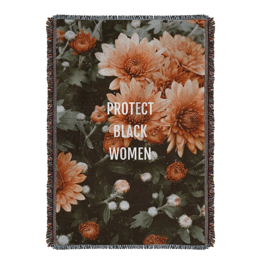 Protect Black Women Floral Woven Blanket