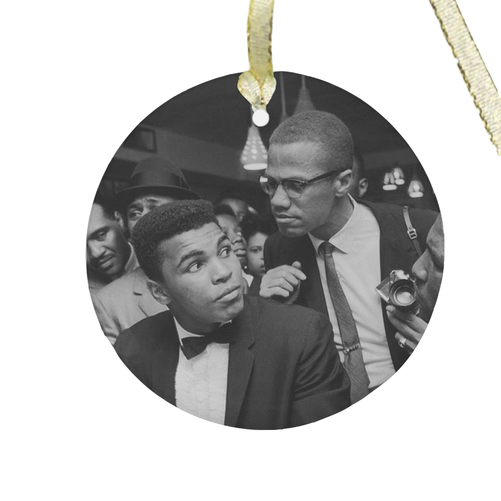 Muhammad Ali & Malcolm X Glass Ornament
