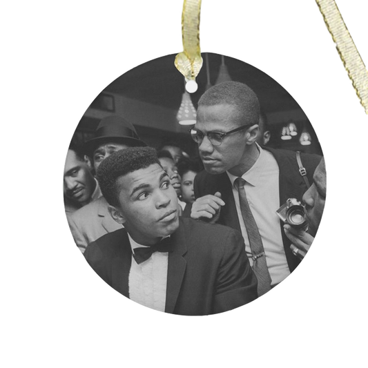 Muhammad Ali & Malcolm X Glass Ornament