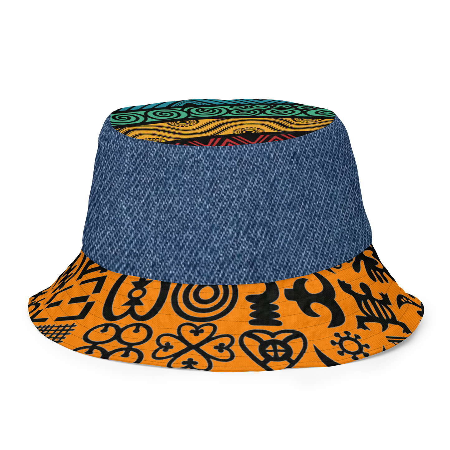 Patchwork Print Reversible Bucket Hat