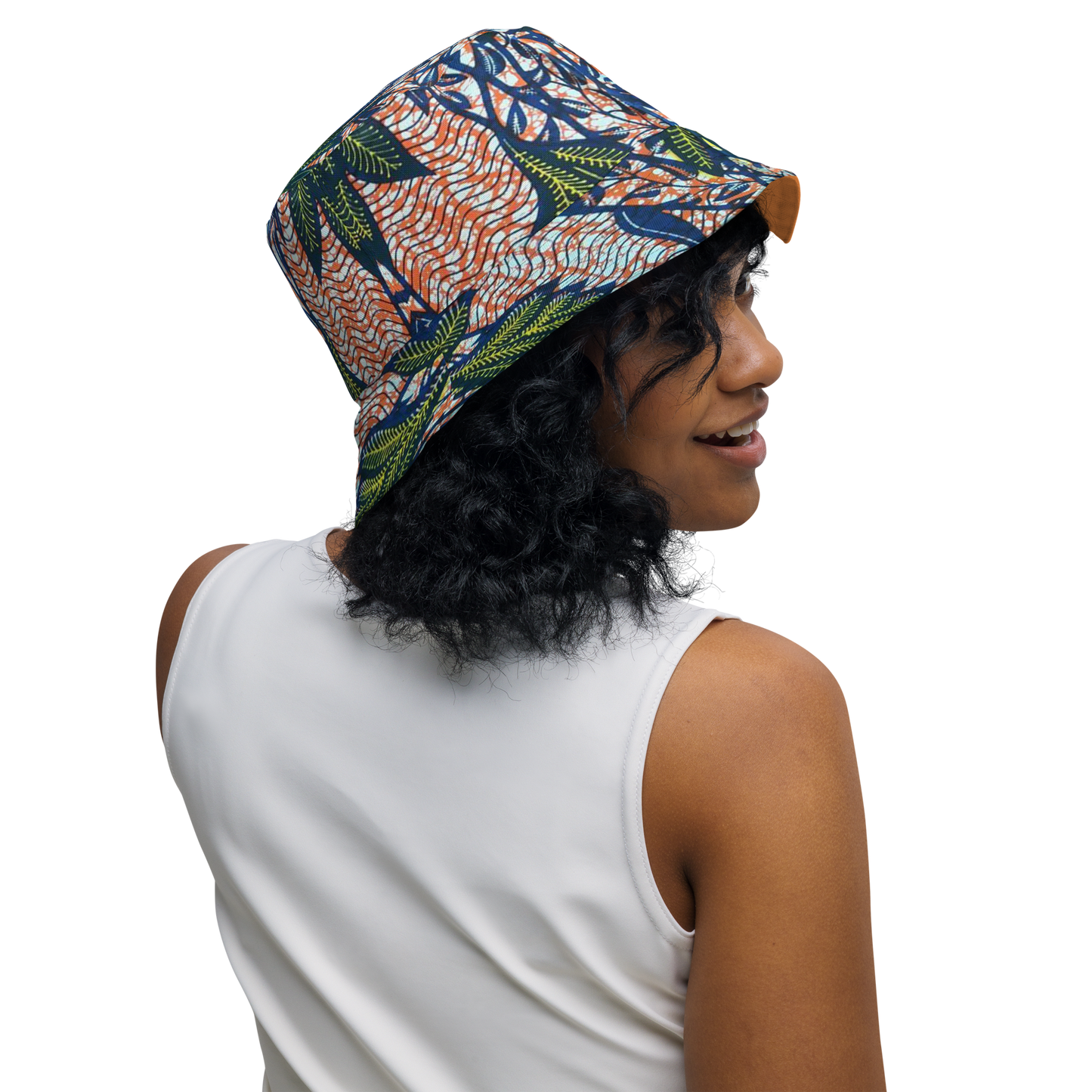 Leaftrail Print Reversible Bucket Hat