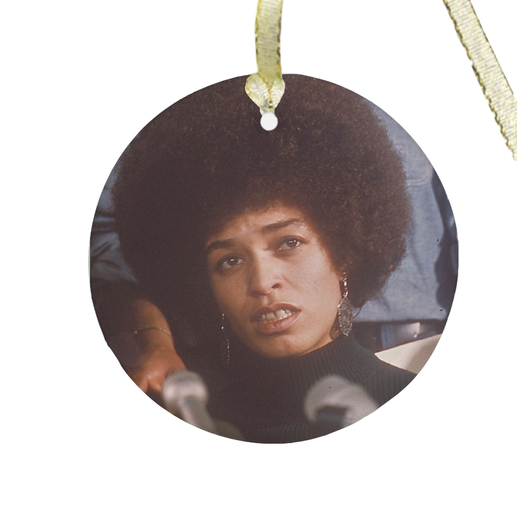 Angela Davis Glass Ornament in Color