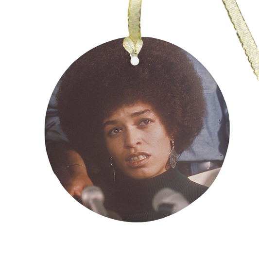 Angela Davis Glass Ornament in Color