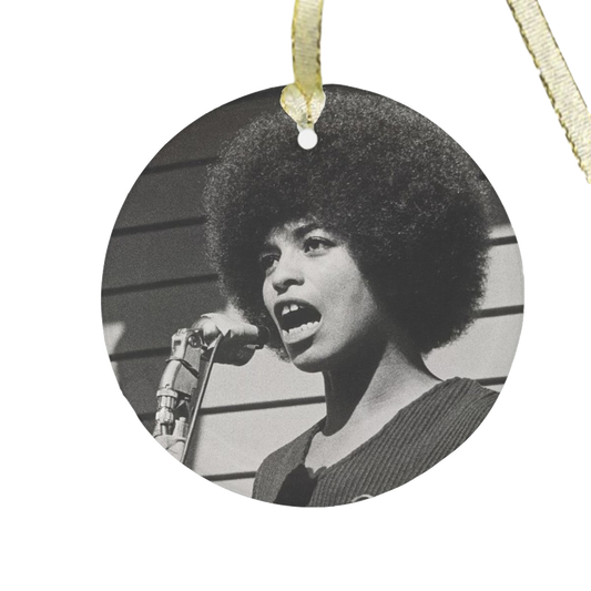 Angela Davis Glass Ornament