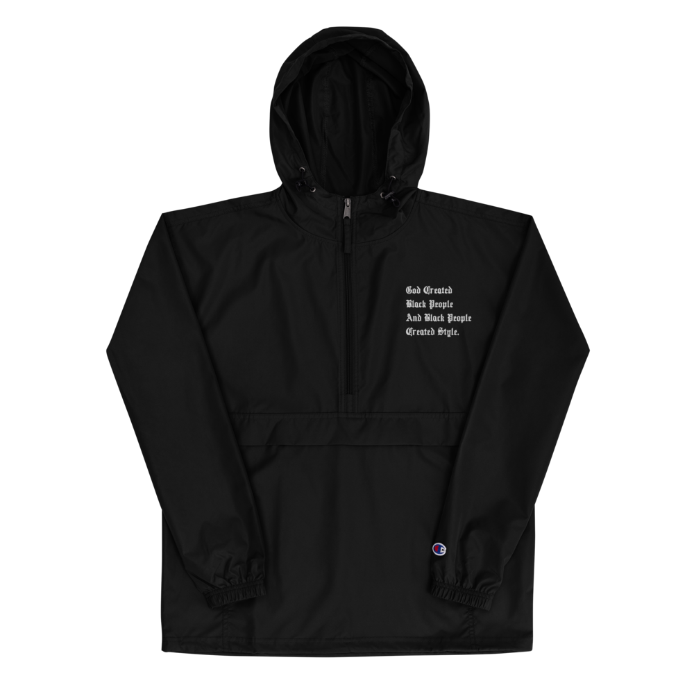 Black People Created Style Embroidered Champion Pullover Jacket
