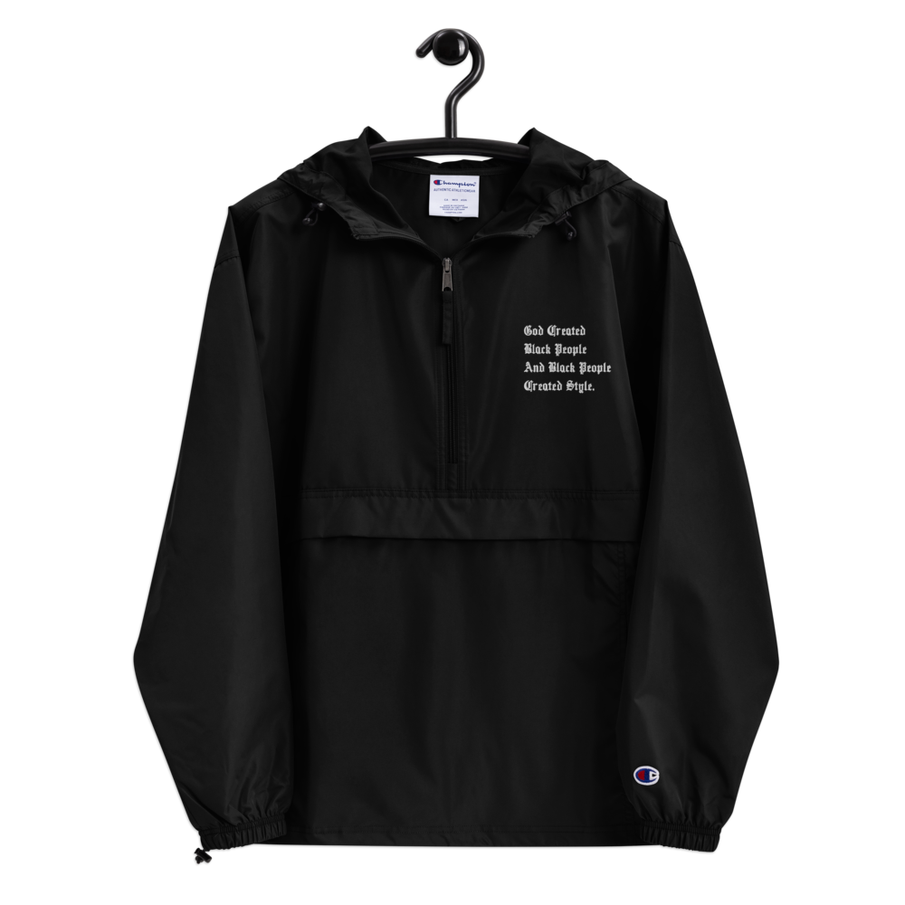 Black People Created Style Embroidered Champion Pullover Jacket