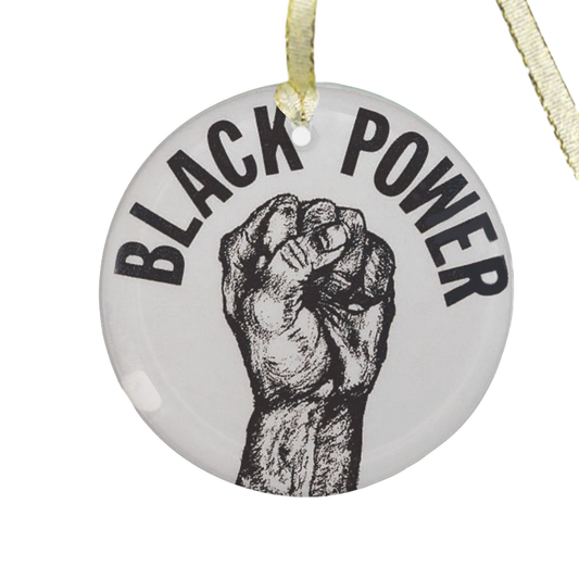 Vintage Black Power Glass Ornament