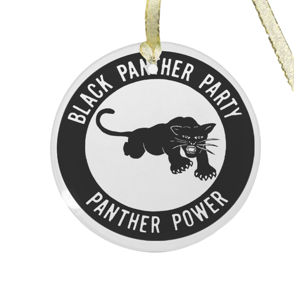 Black Panther Party Glass Ornament