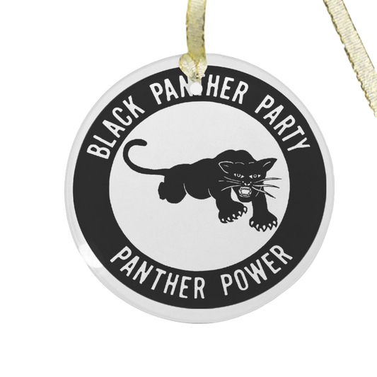 Black Panther Party Glass Ornament