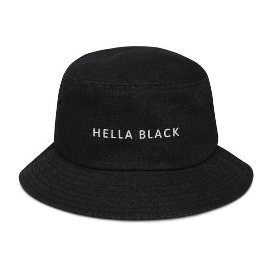 Hella Black Denim Bucket Hat
