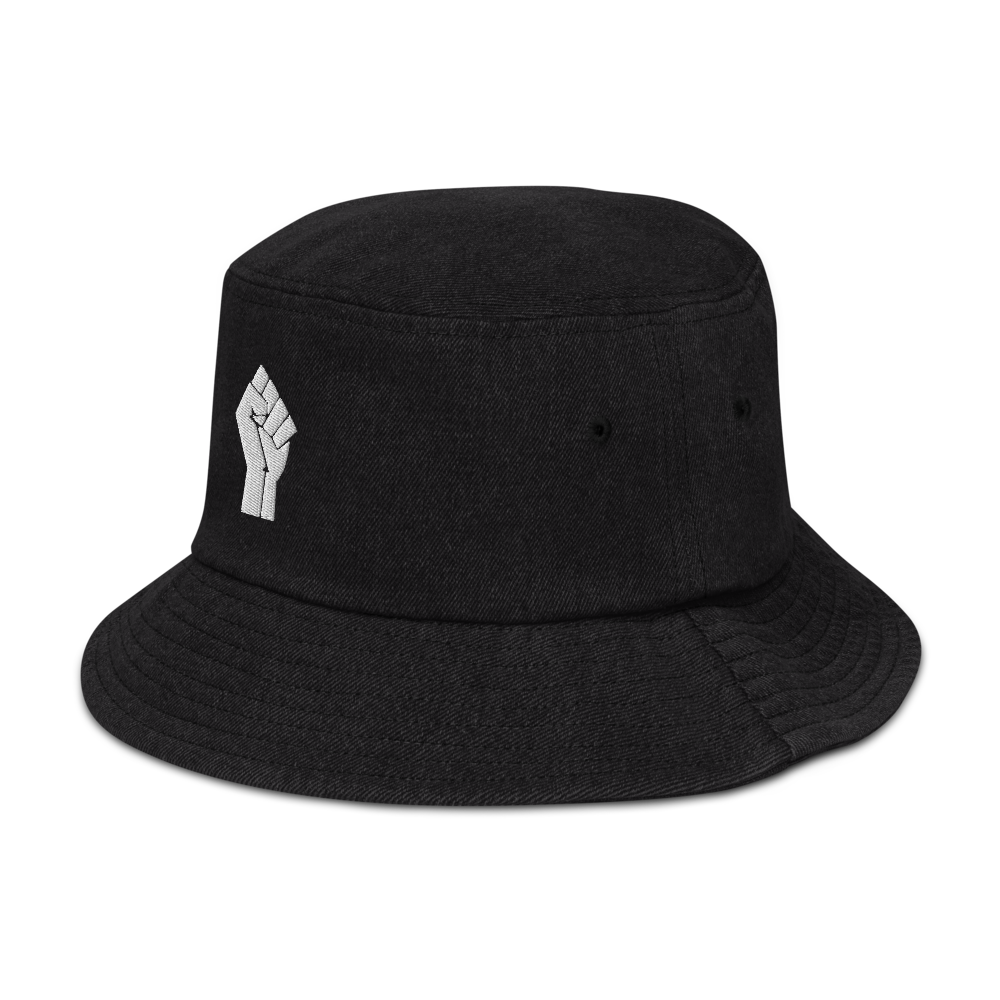 Black Power Denim Bucket Hat