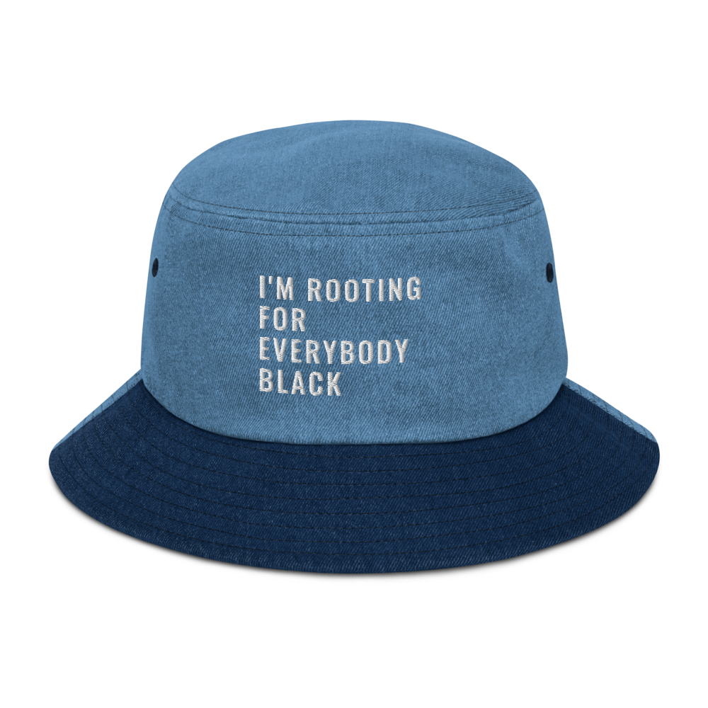 Rooting For Everyone Black Denim Bucket Hat