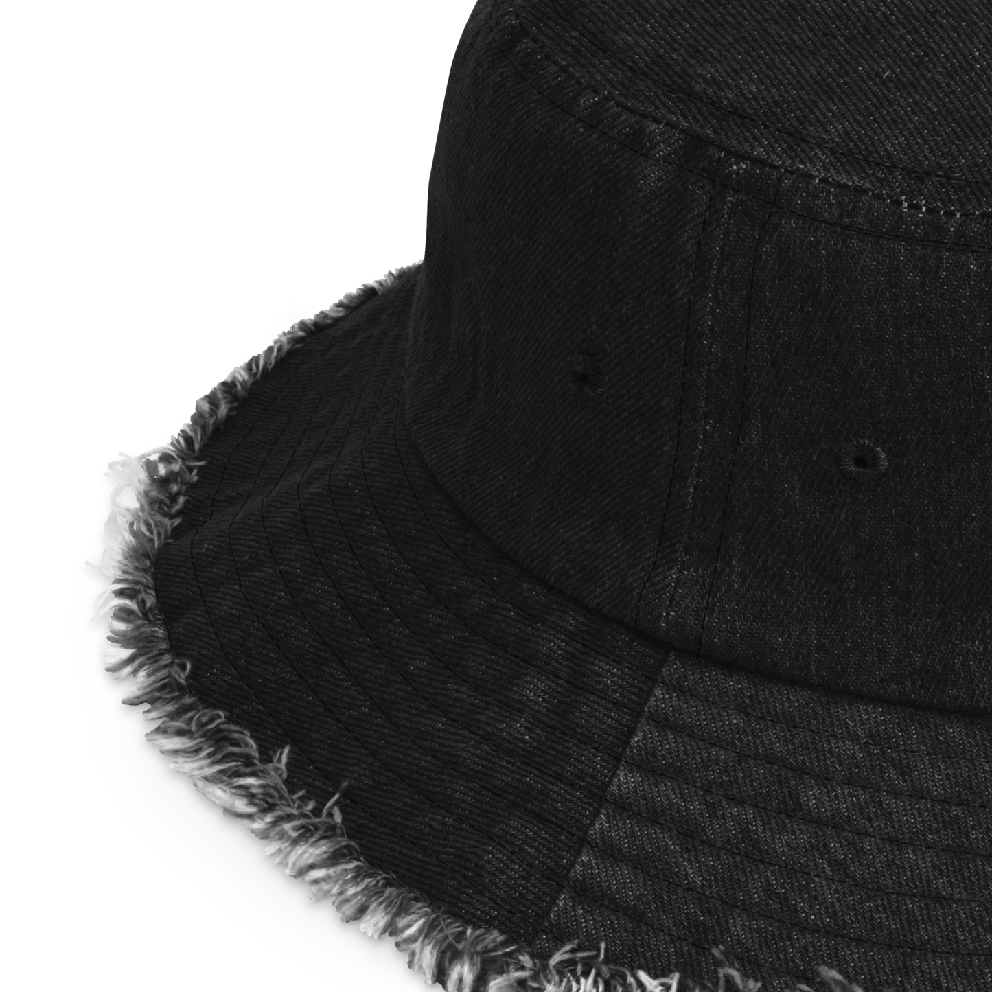 Black Power Fist Distressed Denim Bucket Hat