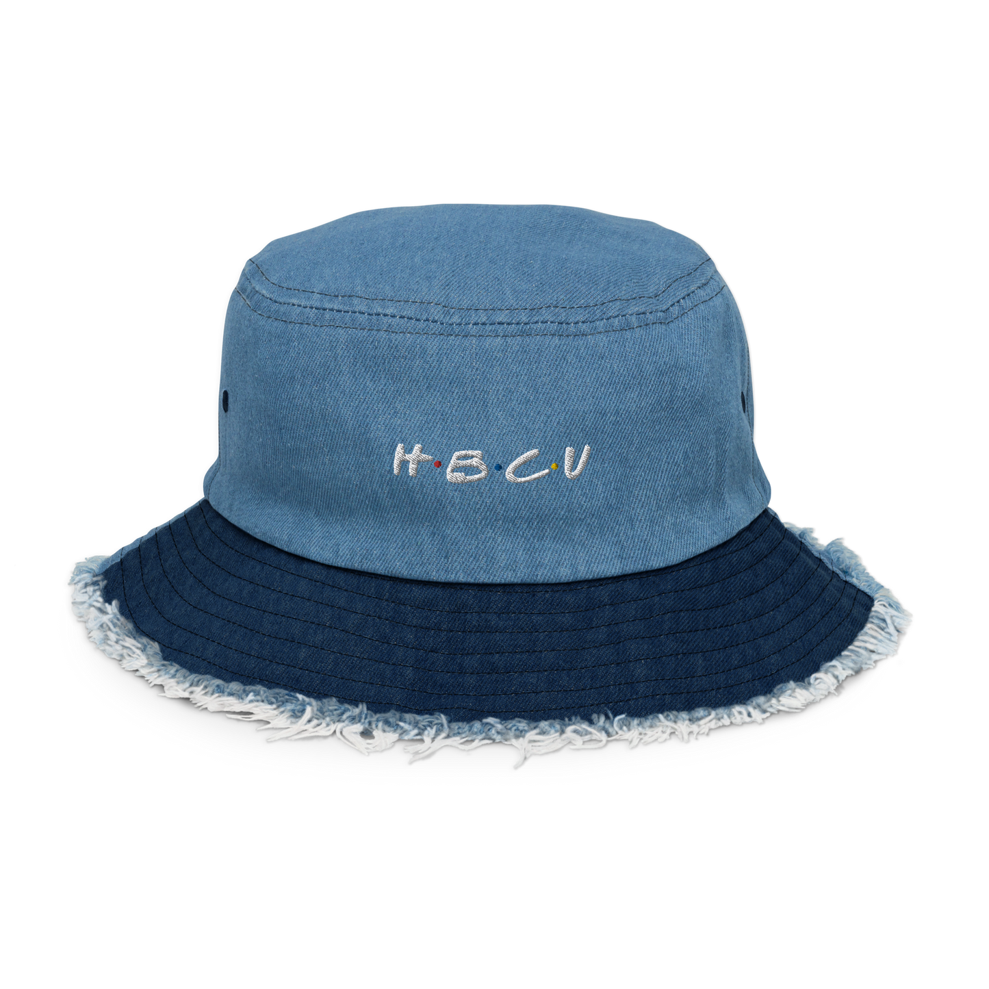 H.B.C.U. Distressed Denim Bucket Hat