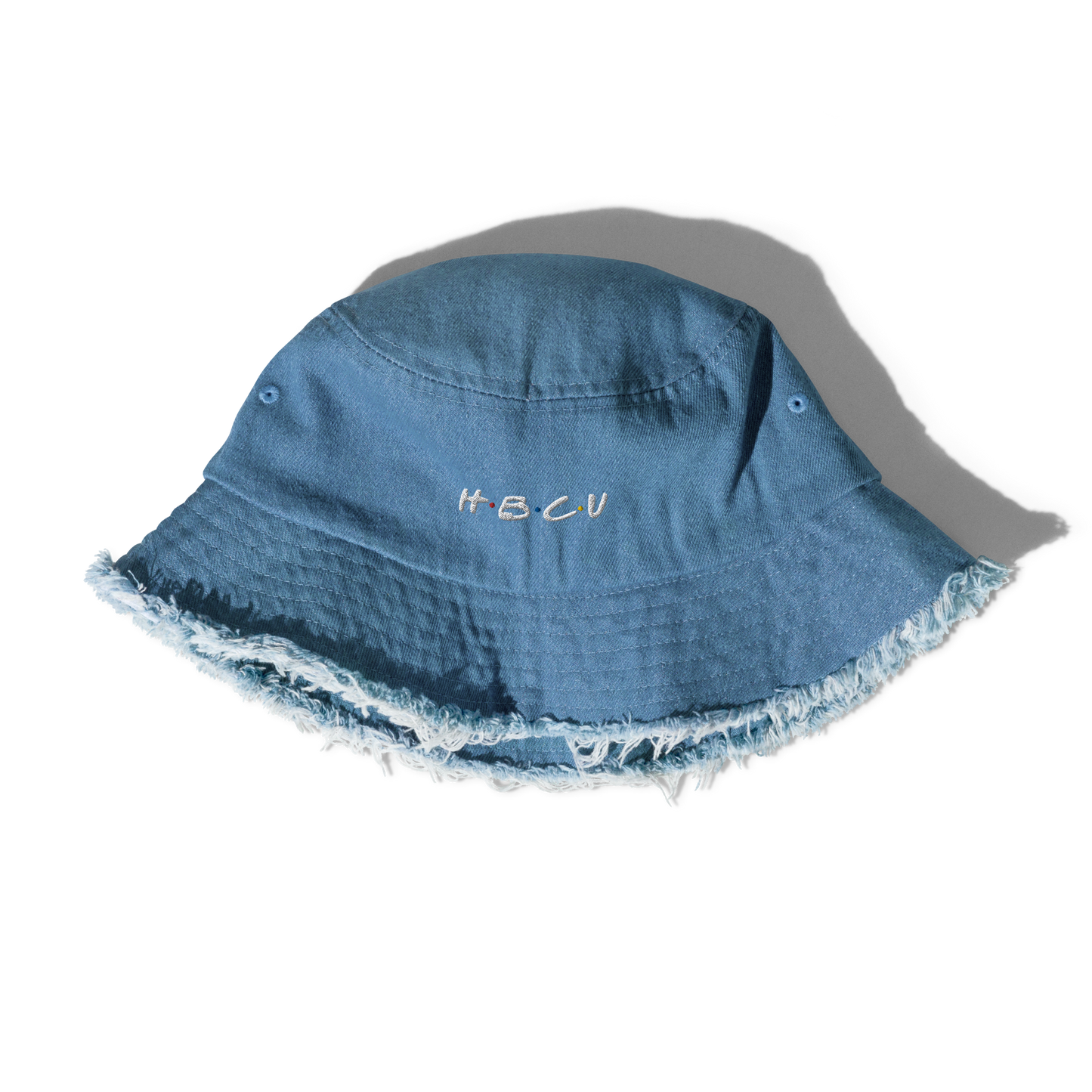 H.B.C.U. Distressed Denim Bucket Hat