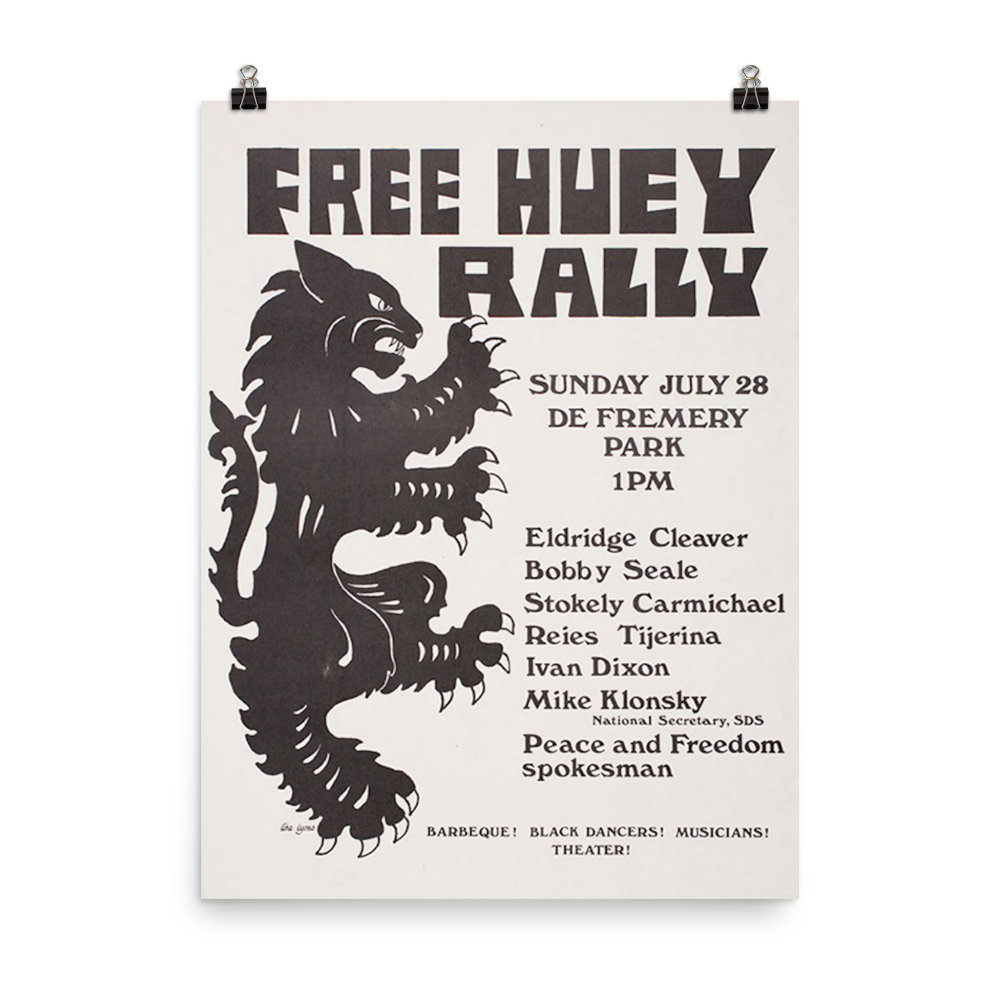 Free Huey Rally Vintage Poster