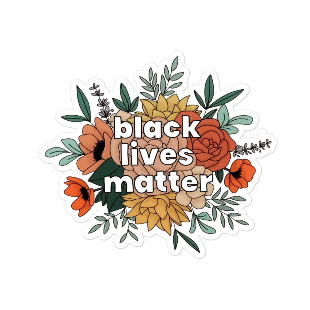 Floral Black Lives Matter Sticker