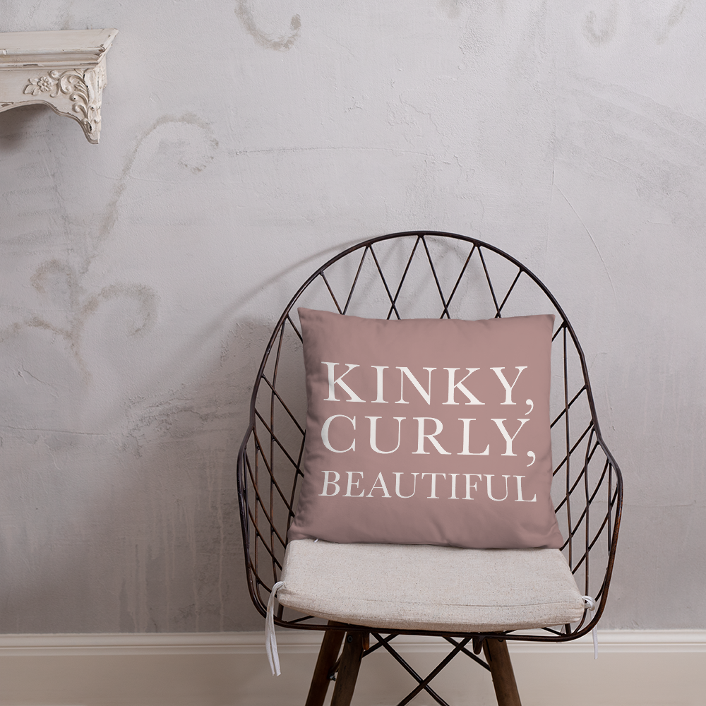 Kinky, Curly, Beautiful Throw Pillow