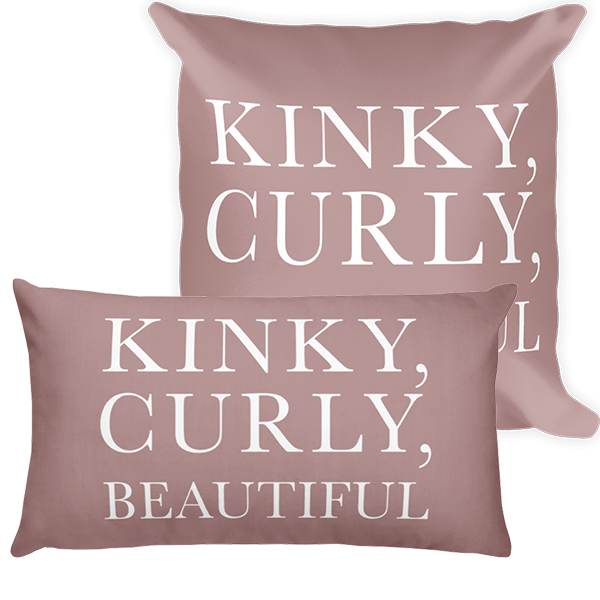 Kinky, Curly, Beautiful Throw Pillow