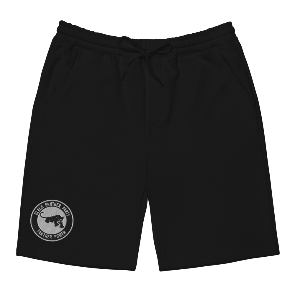 Black Panther Party Embroidered Fleece Shorts