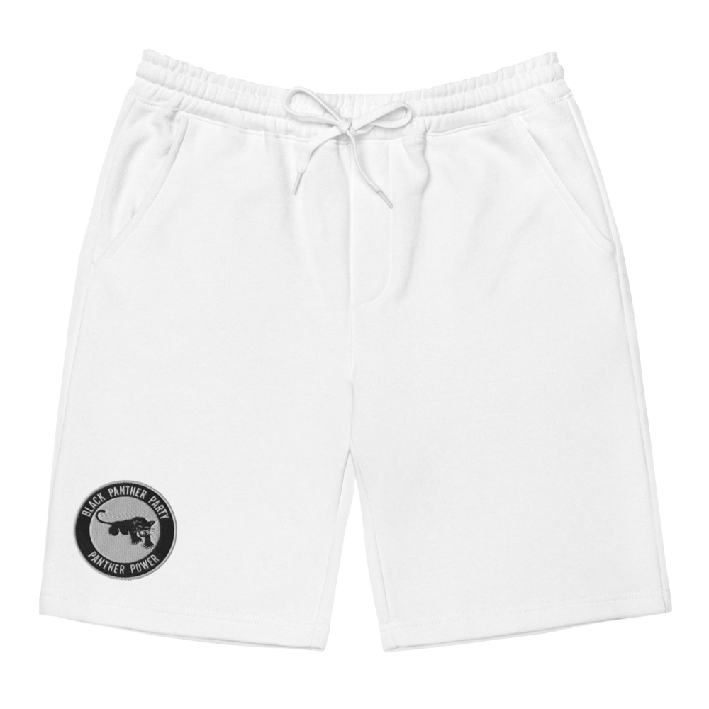 Black Panther Party Embroidered Fleece Shorts