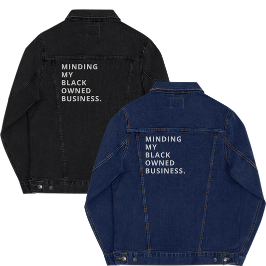 Minding My Black Owned Business Denim jacket