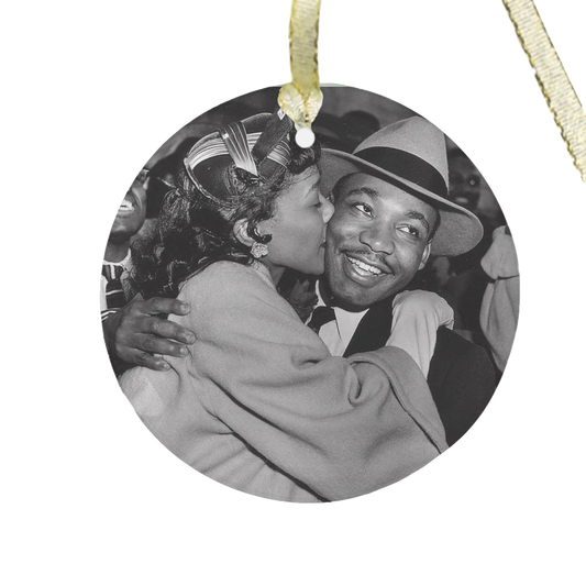 Martin & Coretta 'Black Love' Glass Ornament
