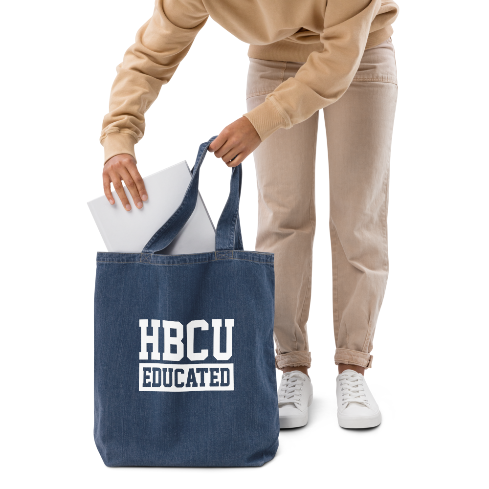 HBCU Educated Organic Denim Tote Bag