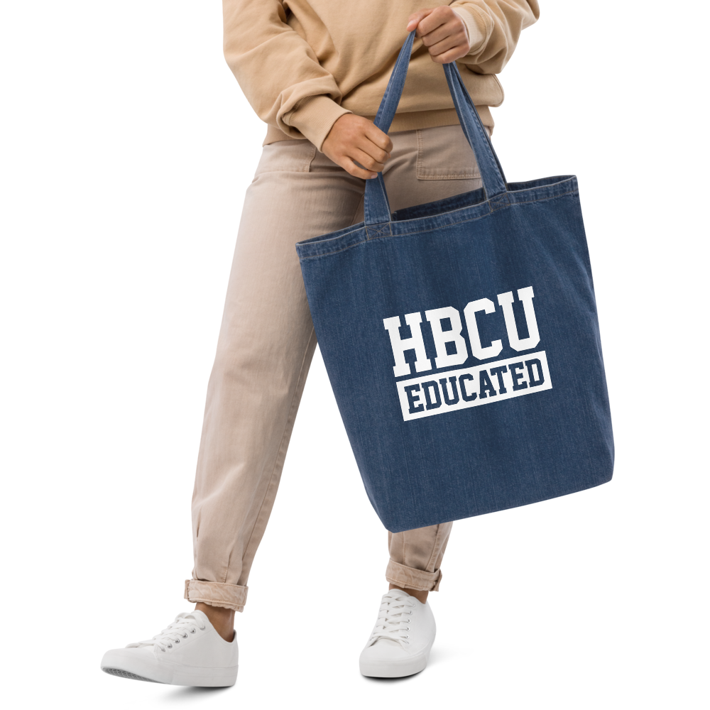 HBCU Educated Organic Denim Tote Bag