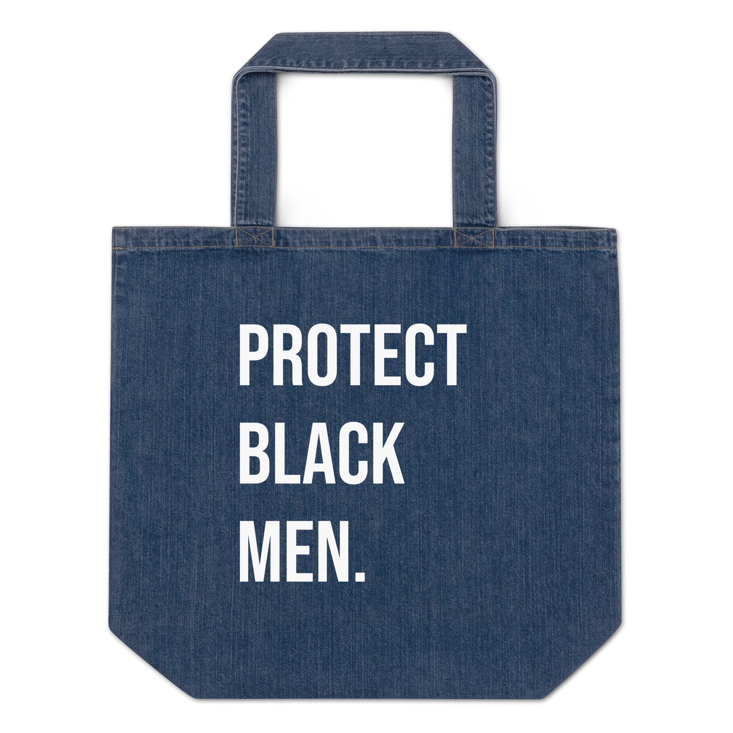 Protect Black Men Organic Denim Tote Bag