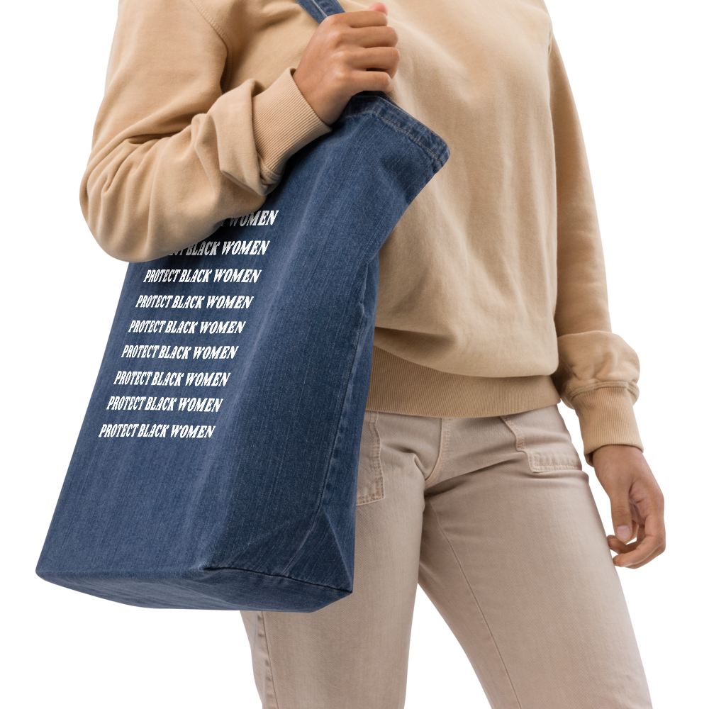 Protect Black Women Organic Denim Tote Bag