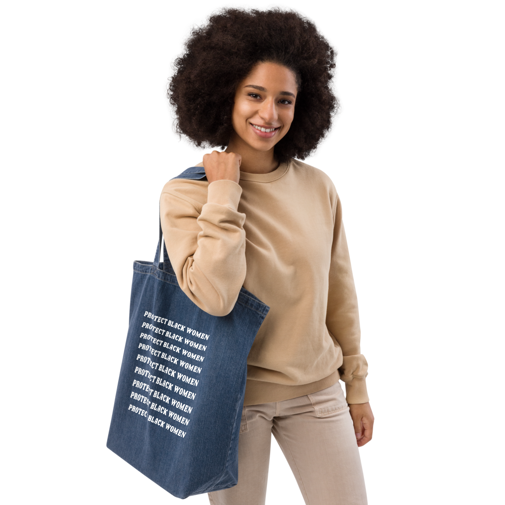 Protect Black Women Organic Denim Tote Bag