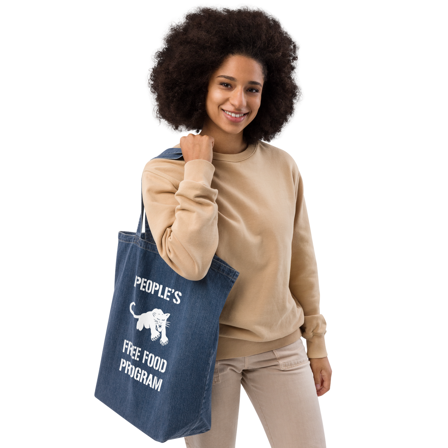 Black Panther Free Food Program Organic Denim Tote Bag