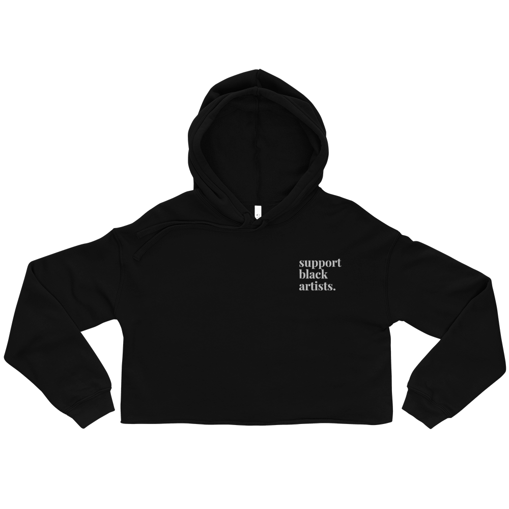 Support Black Artists Embroidered Cropped Hoodie