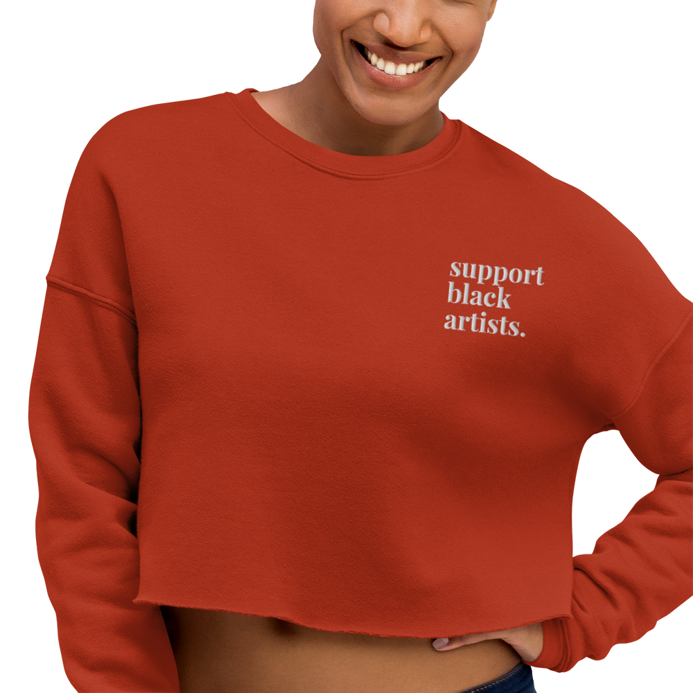 Support Black Artists Embroidered Cropped Sweatshirt