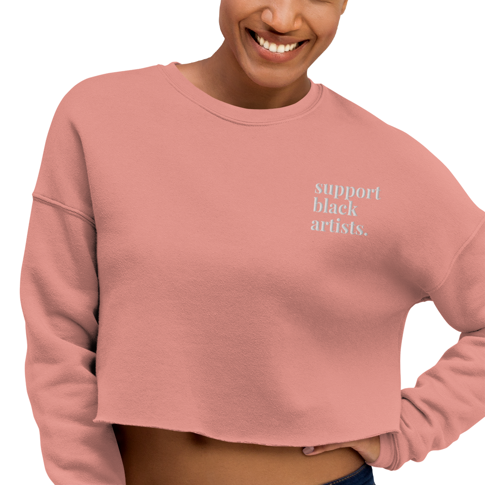 Support Black Artists Embroidered Cropped Sweatshirt
