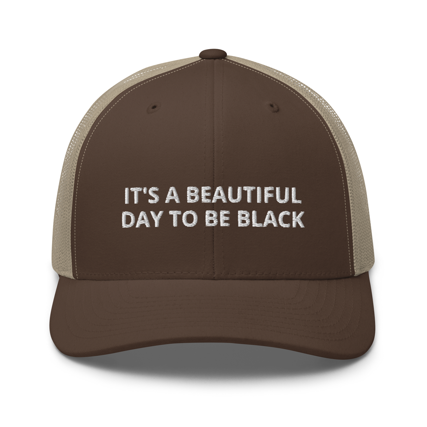 It's A Beautiful Day To Be Black Mesh Trucker Hat