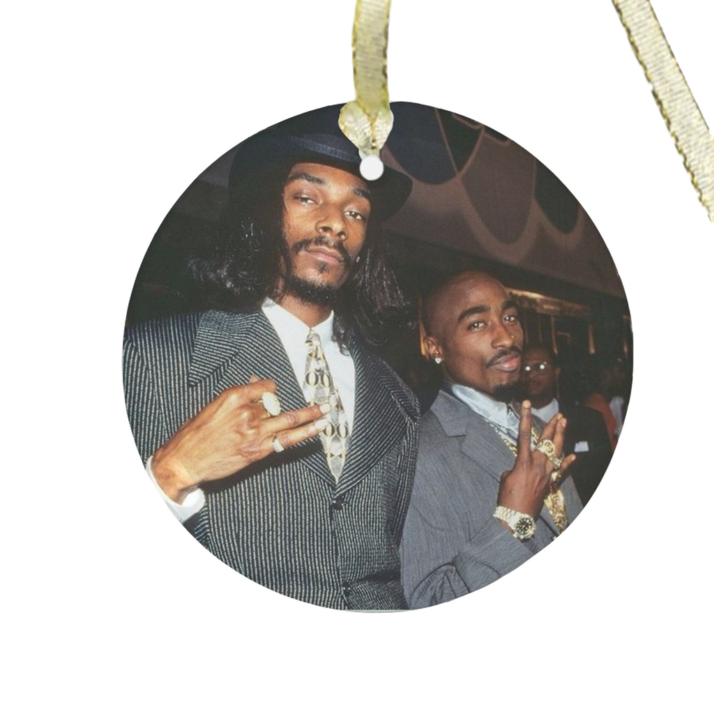 Snoop Dogg & Tupac Glass Ornament