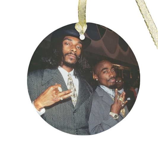 Snoop Dogg & Tupac Glass Ornament