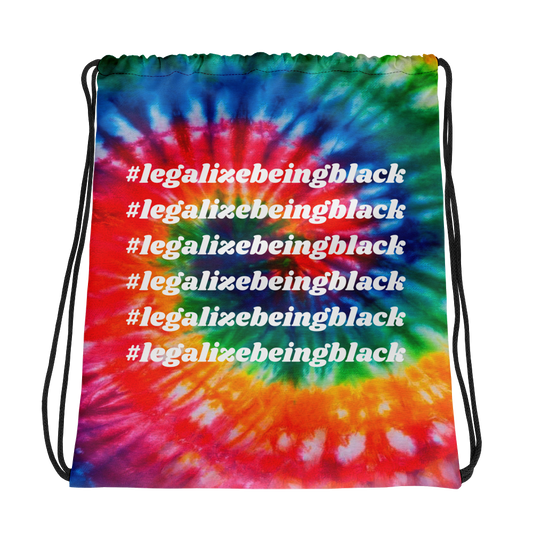 Legalize Being Black Tie Dye Drawstring Backpack
