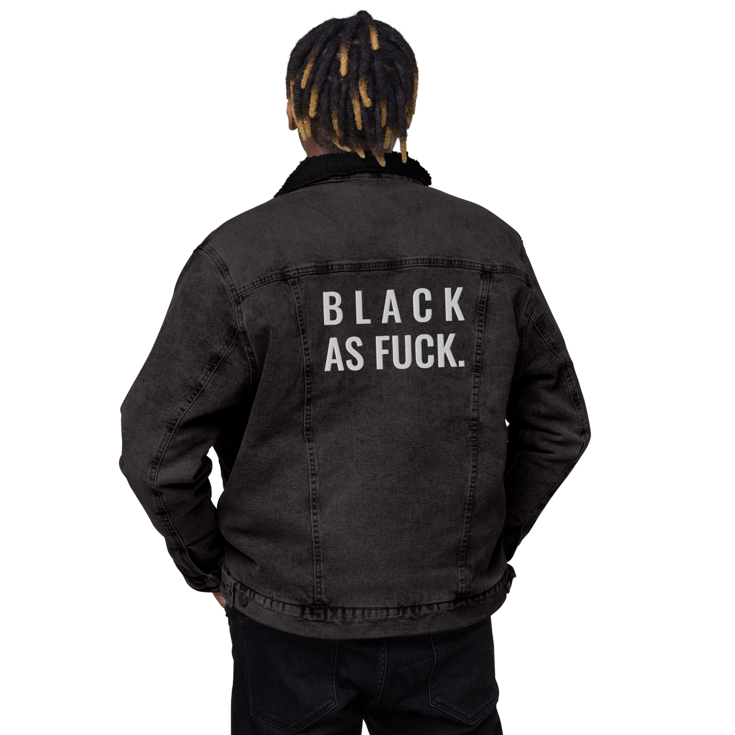 Black As Fuck Sherpa Denim Jacket