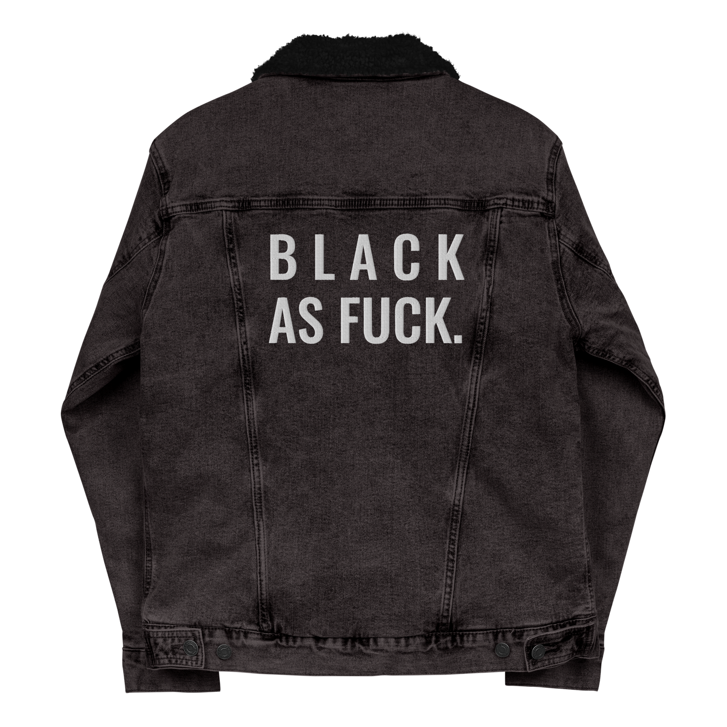 Black As Fuck Sherpa Denim Jacket