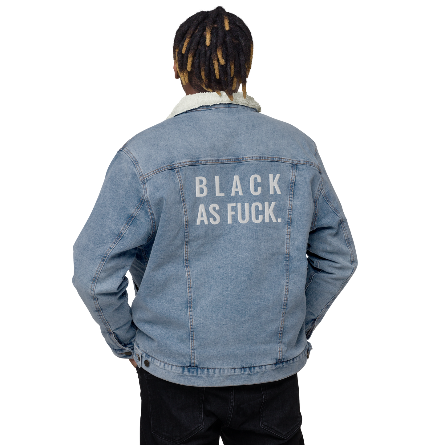 Black As Fuck Sherpa Denim Jacket