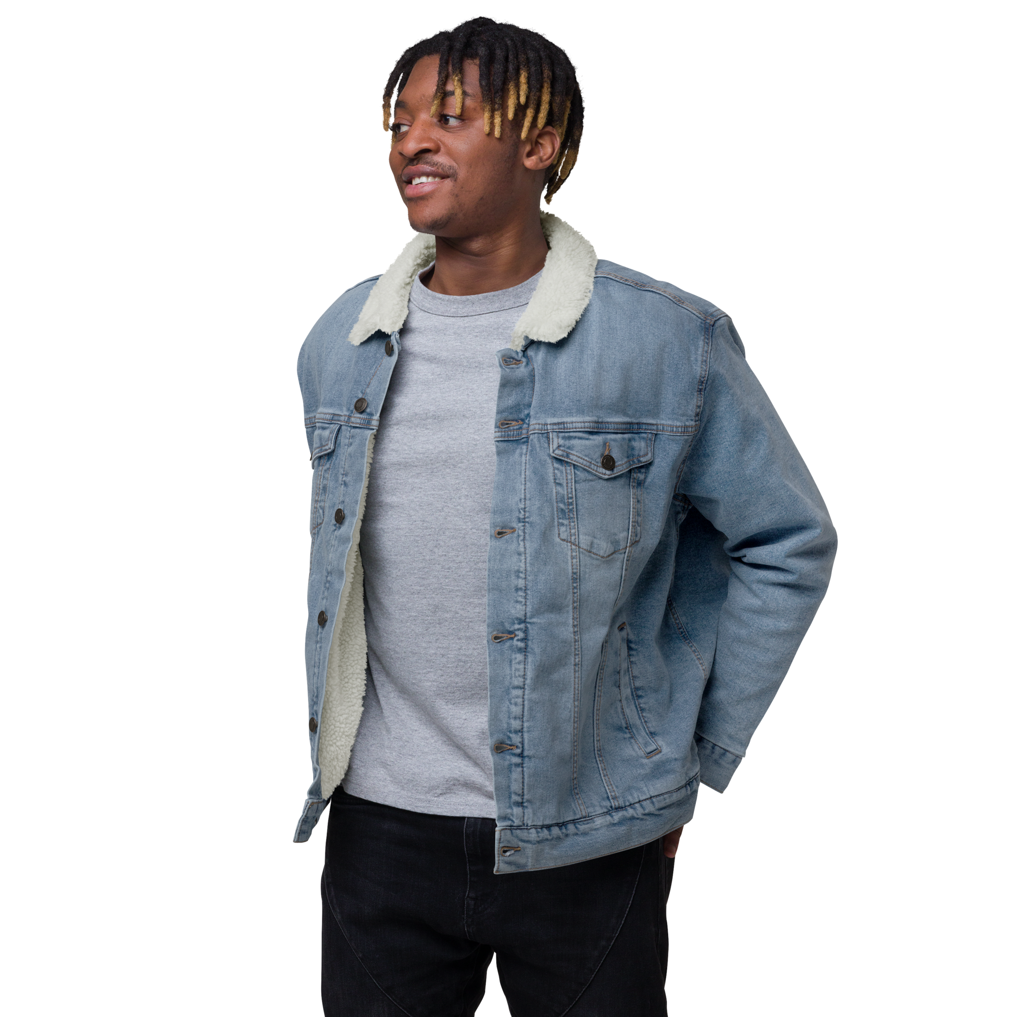Black Is Beautiful Sherpa Denim Jacket – Aggravated Youth
