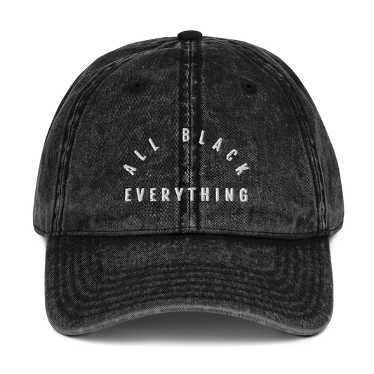 All Black Everything Washed Vintage Dad Hat
