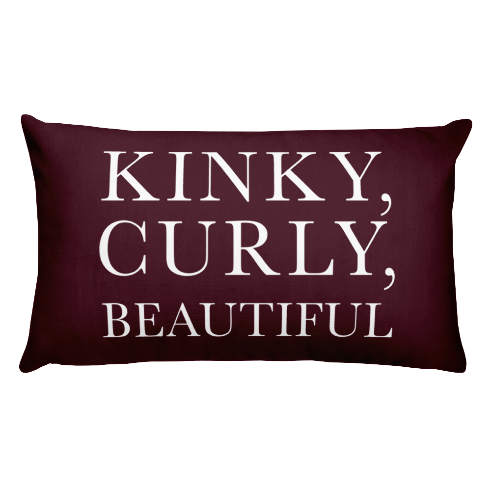 Kinky, Curly, Beautiful Throw Pillow